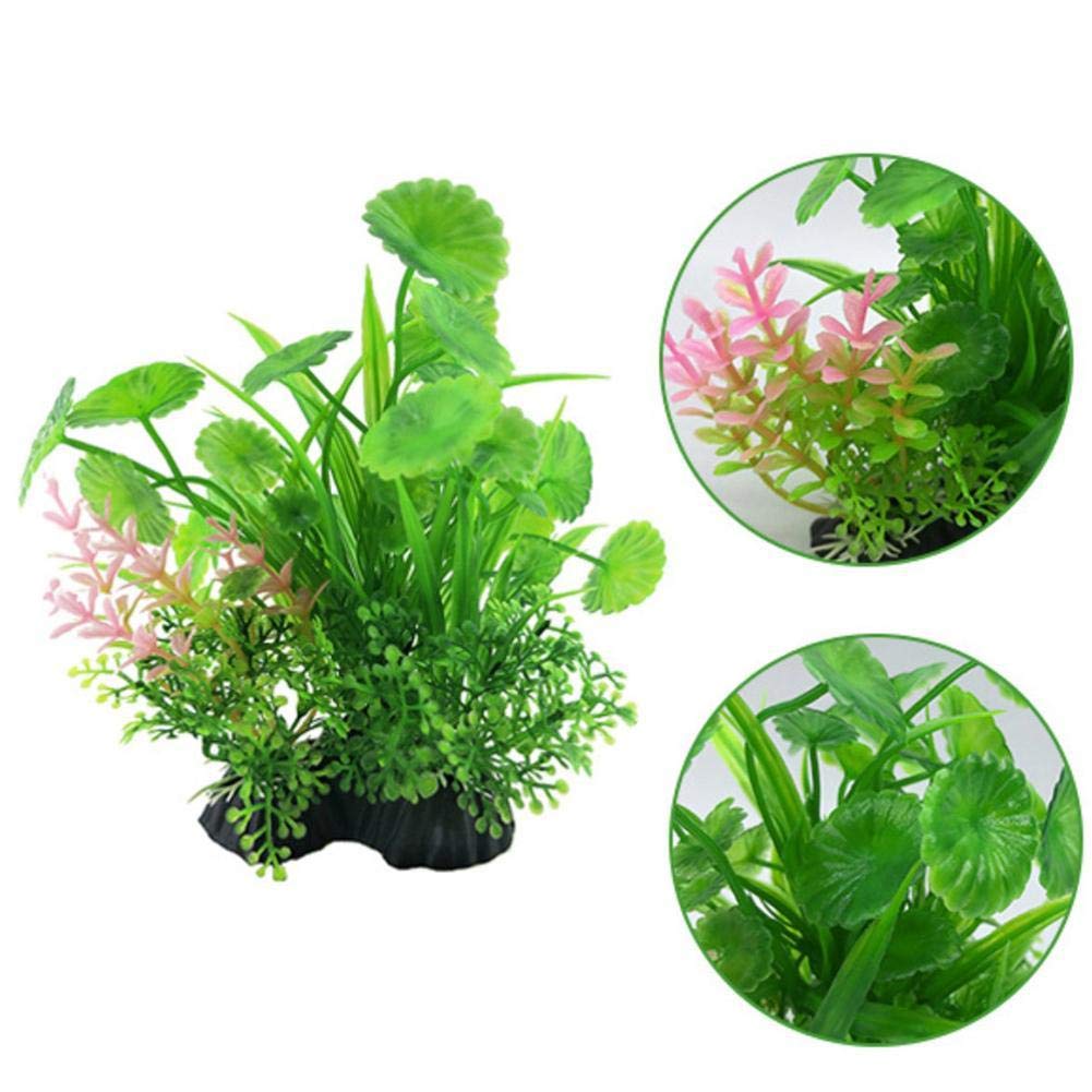 Decorazione Acquario - 1 Testa D'Albero E 2 Piante Acquatiche Artificiali In Resina E PVC - Foto 2