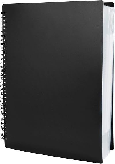 Irich Music File Folder A4 60 Sheet Choir Folder 32x24cm Black