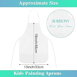 BOUBONI 24 Pieces White Kids Painting Aprons Kids