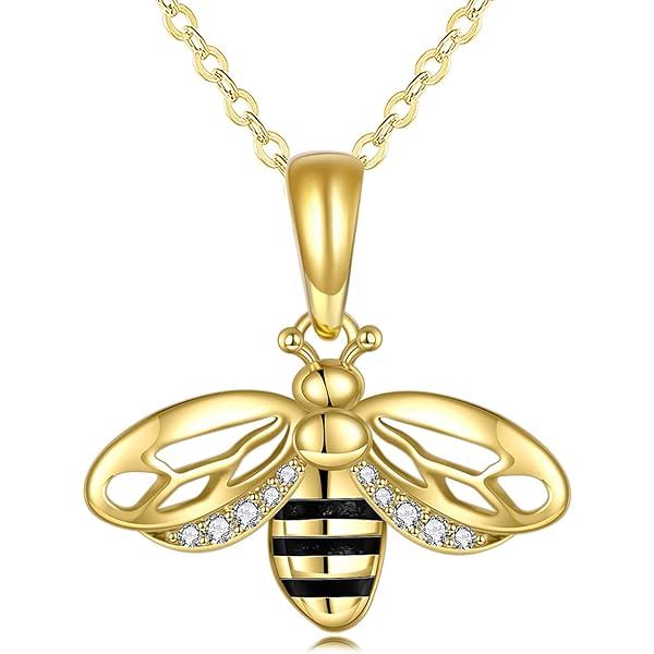 Collier Abeille En Diamants Sur Fils De Couleurs