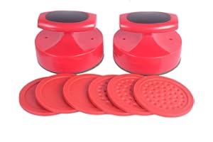 GAMESUN Plastic Air Hockey Strikers/Pushers, 2 PCS 4" Plastic Air Hockey Pushers and 6 PCS 2.875" Pucks Replacement for Game Tables Goalies Equipment Accessories