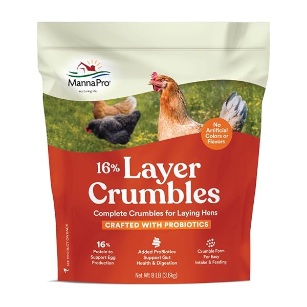 MANNA PRO CHICKEN FEED, 16% PROTEIN LAYER CRUMBLES...