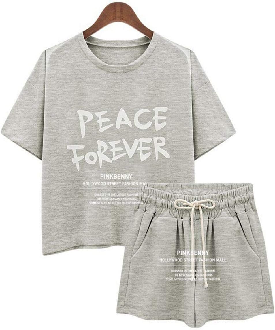 CCTor Pijamas Feminino Women Pyjama Sleepwear Lounge Wear Loose Casual Pajamas Cotton Womens Summer 2-Piece Pants Set 2020