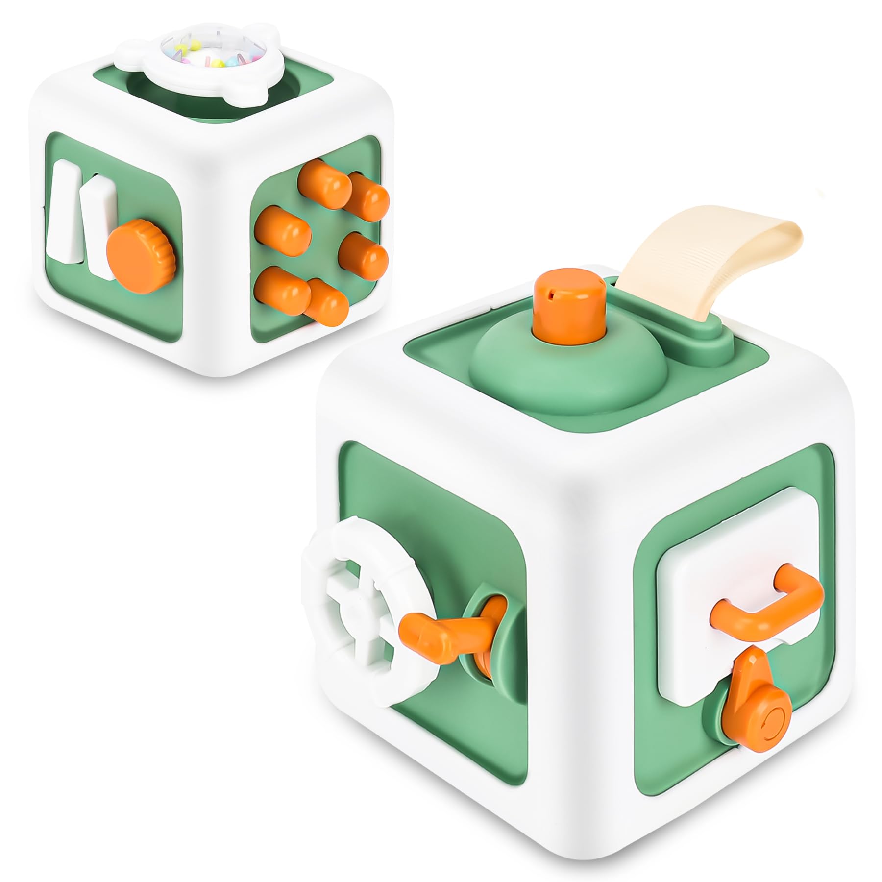 Photo 1 of SOSUSHOE Toys for 1 Year Old Boy Girl, Montessori Busy Board Busy Cube, Travel Toys for Toddlers 1-3, 1 Year Old Girl Boy Gifts, Green