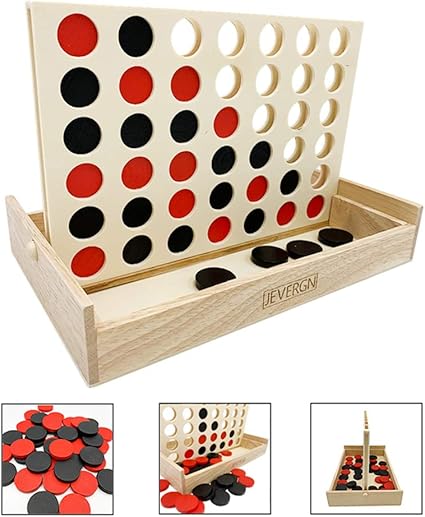 Amazon Com Jevergn Wooden 4 In A Row Games Four In A Row Wood