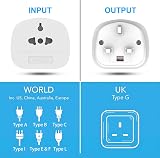 Loydia 2 Pack US/EU to UK Plug Adaptor 13A Fuse Travel Converter Type view 2