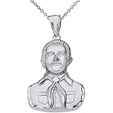 Sterling Silver Jesus Malverde Sinaloa Narco Saint Necklace