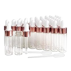50 Pcs Mini Glass Dropper Bottle 5ml Clear Glass