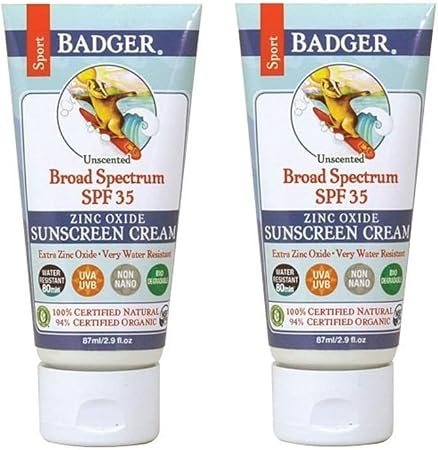 Amazon Co Jp Badger バジャー スポーツ用日焼け止め Spf35 無香料 87ml 2個セット 海外直送品 ビューティー