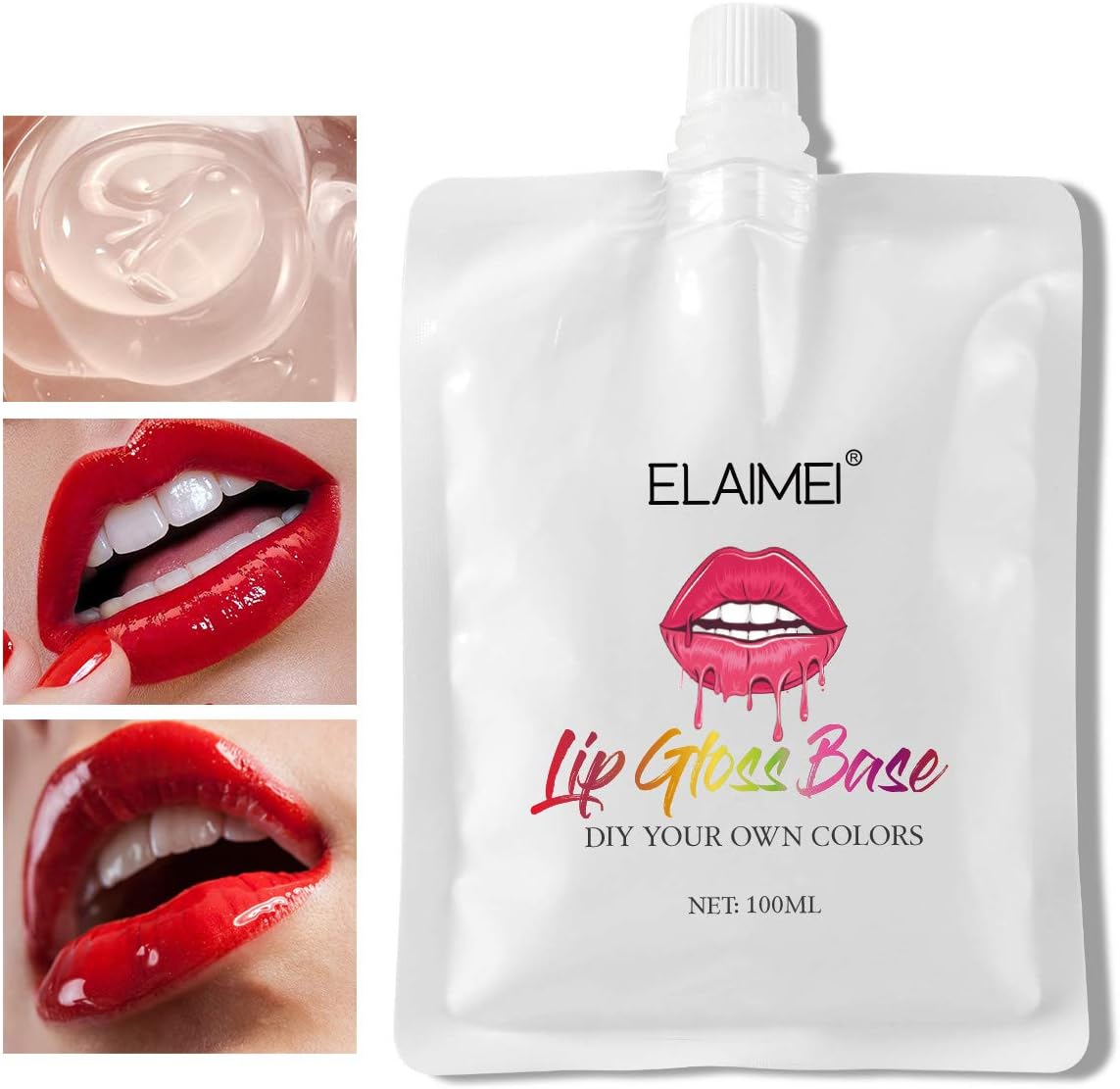 Lip Gloss Base for DIY Lip Gloss, Lip Glaze, Lip Plumper, Lip Maximize Lipsticks DIY Handmade Lip Gloss Glaze Gel Art Waterproof Non-Stick Cup (100 g)