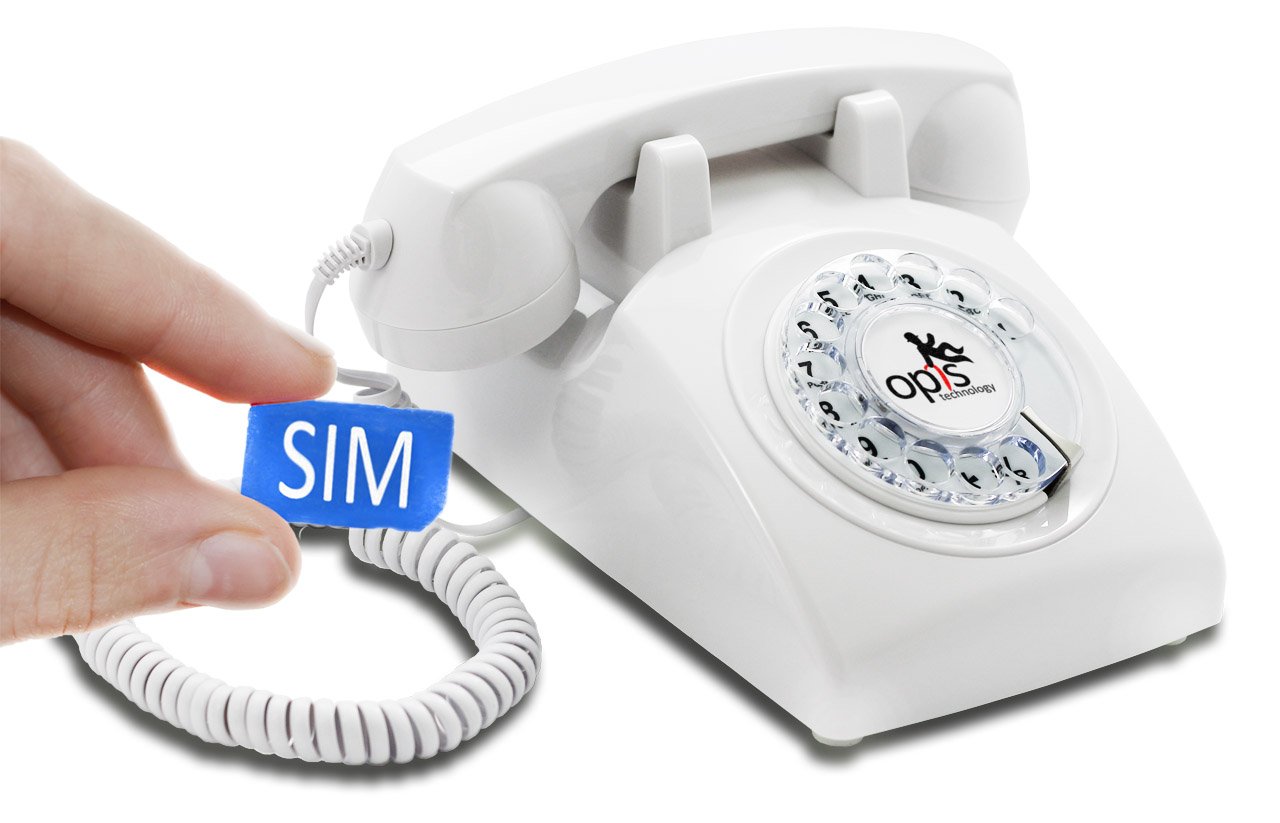 Opis 60s Mobile: The Retro Phone with SIM Card Slot and GSM, a Landline Mobile for Elderly White