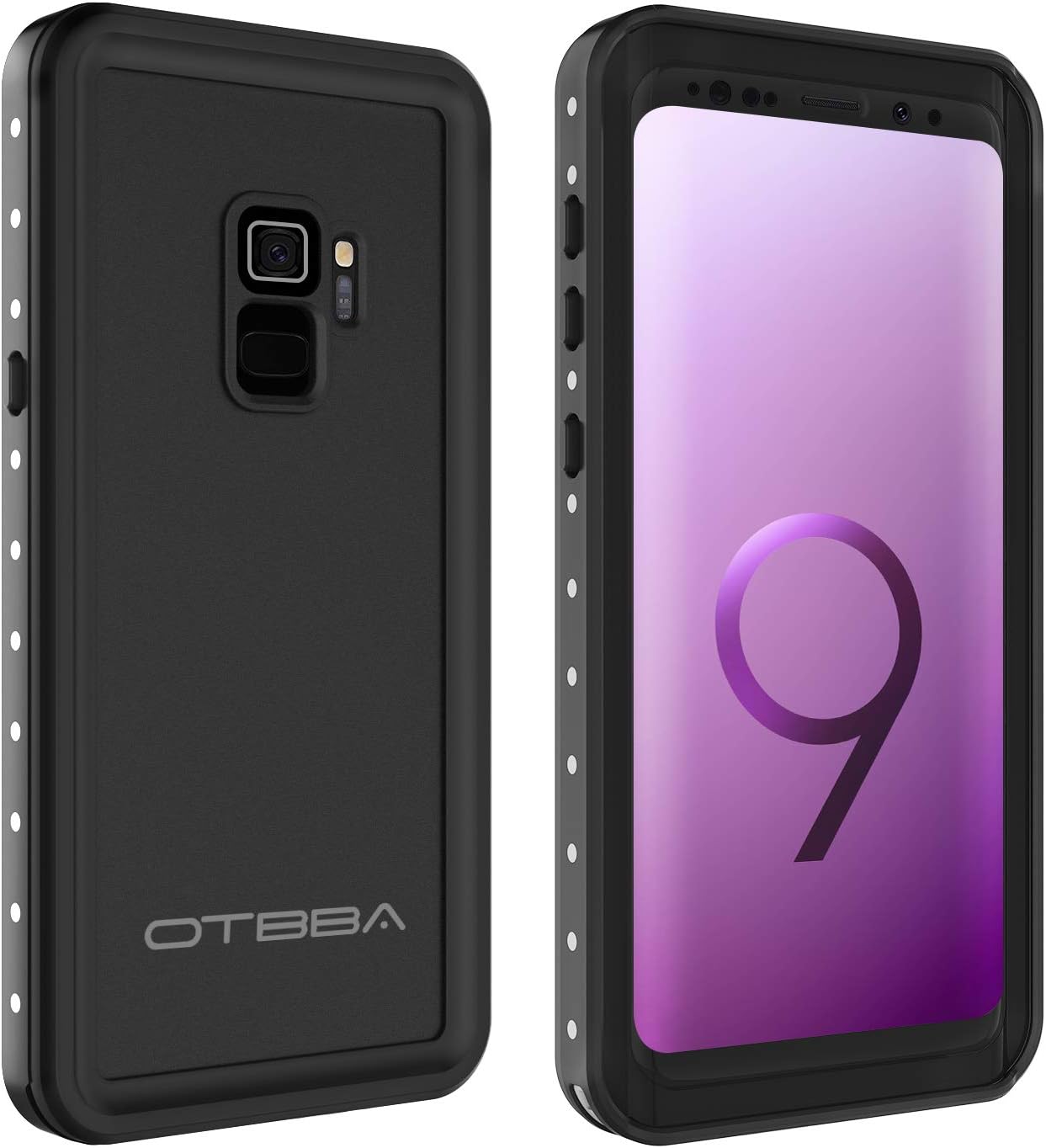OTBBA Galaxy S9 Waterproof Case,Shockproof Protective Case with Dirtproof Snowproof Full Body Cover for Galaxy S9 (Black)
