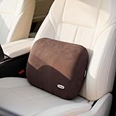 Carwales Lumbar Pillow for Chair Pad Latex Soft Lower Back Pain Relief Support for Car Seat Travel Rest Home Office Accessories Thin Brown