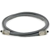 Premium S/PDIF (Toslink) Digital Optical Audio Cable - Silver - 6ft | Heavy Duty Mesh Jacket, Metal Connector Heads, For Play Station, Xbox one, Home theater &amp; More