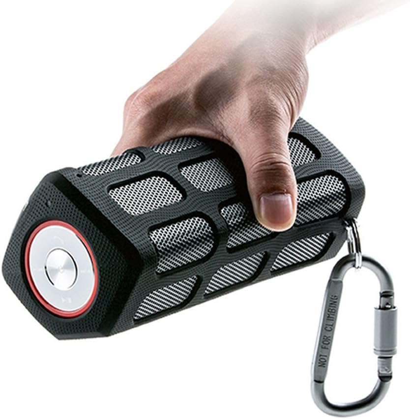GSWORDY Waterproof Outdoor and Shower Bluetooth Speaker Portable Wireless with 7000mAh Rechargeable Battery and Handfree Phone Call (Black)