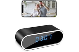 braosusner WiFi Hidden Camera Clock Wireless Spy Camera HD 1080P Security Nanny Cams with Night Vison and Motion Detection for Home/Office
