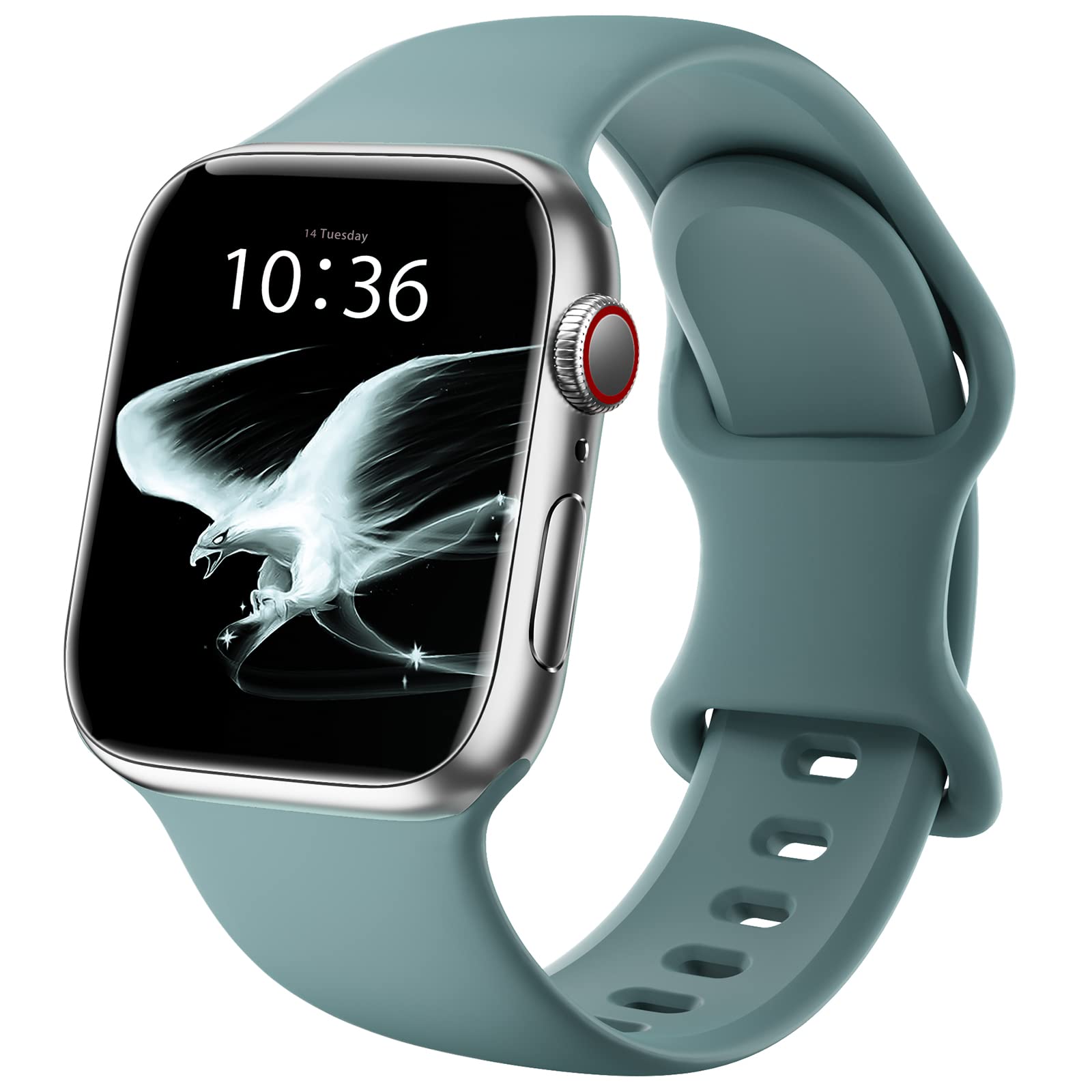 DigiHero Straps Compatible with Apple Watch Strap 40mm 42mm 44mm 41mm 45mm 46mm 38mm, Silicone Sport Replacement Strap for iWatch Series 11 10 9 8 7 6 5 4, SE 3 2 1 Women Men, Pine Green