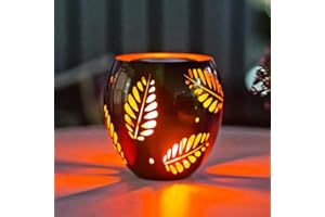 SUNNYGARDEN Solar Lantern Outdoor Table Waterproof Lamp, Outdoor Lamps for Patio Table Garden Decor Solar Fire Bowl with Flickering Flame Christmas Gifts for Grandma Mom