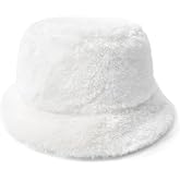 Zylioo Oversize 3XL/2XL/XL Fluffy Bucket Hat,L/M/S Faux Fur Warm Hat Petite,Large Winter Plush Fuzzy Hat for Big Heads