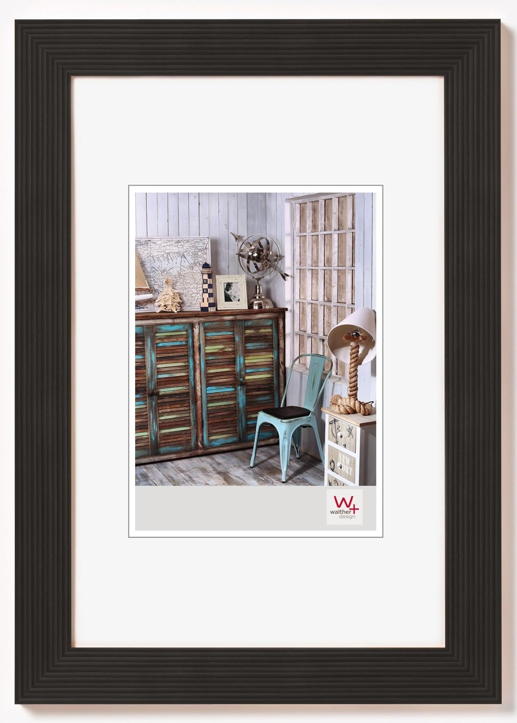 walther design Picture Frame Black 18 x 24 cm Grado Wooden Frame HI824B — image 1