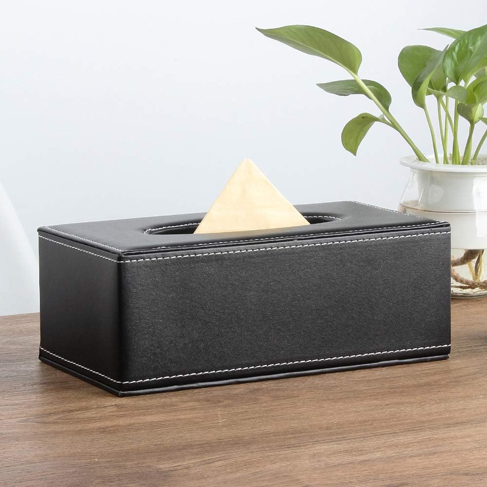 Cq acrylic Tissue Box Holder with Cover Rectangular,Facial Tissue Dispenser Box Case for Countertop,Clear Plastic Dryer Sheet Container Napkin Organizer for Bathroom, Kitchen,Home,Rectangle: Home & Kitchen