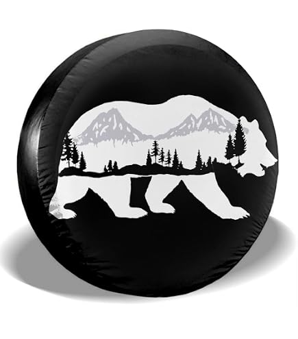 Alien Cat Brown Bear Tire Cover - Waterproof Universal Spare Tire Protector - View #6