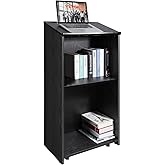 VEVOR Podium Stand, 47 in Hostess Stand with 4 Rolling Wheels, Wood Podium with Storage Shelves, and Slant Desktop, Lecterns 
