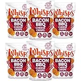 Whisps Bacon BBQ Cheese Crisps | Keto Snack, No Gluten, Zero Sugar, Low Carb, High Protein | 2.12oz (6 Pack)