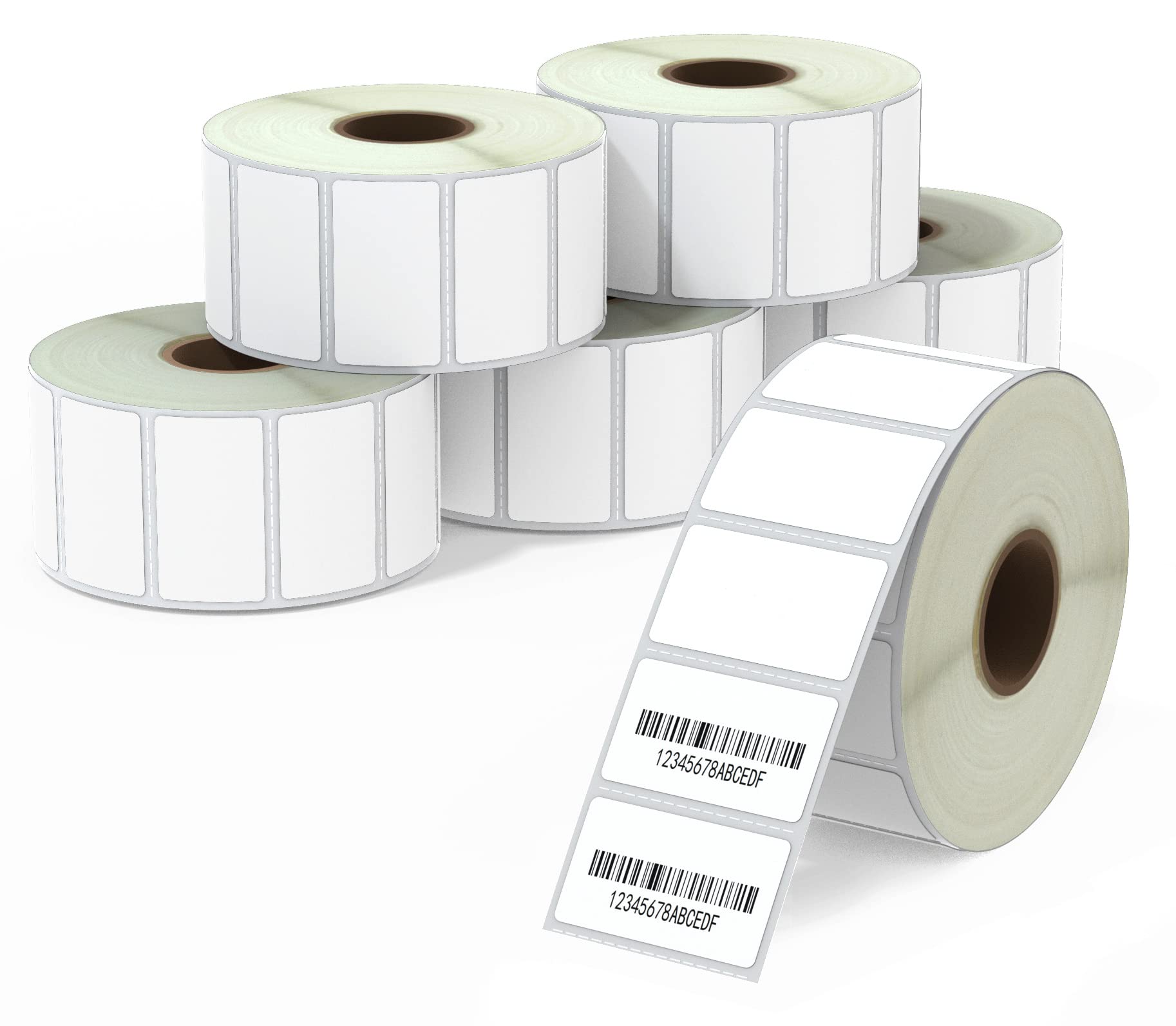 BETCKEY - 38mm x 22mm (1.5 in x 0.85 in) All Purpose Thermal Labels, 9000 Perforated Labels (6 Roll Pack) Compatible with Zebra & More Printers
