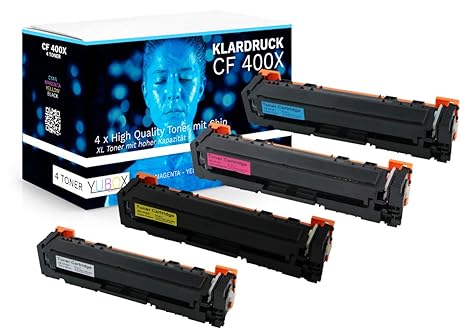 4er Set XL Toner kompatibel zu HP 201X 201A HP CF400X - CF403X für HP Color Laserjet Pro MFP M277dw M274n M274dn M252dw M252n