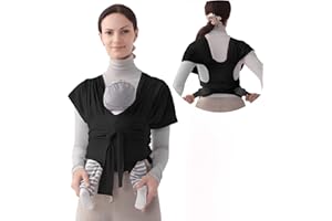 Flwrgirl Baby Wraps Carrier Sling,Adjustable Baby Carrier Newborn to Toddler,Easy to Wear T-Shirt Style Baby Wrap for Dad and Mom(Mesh Fabric,Black)