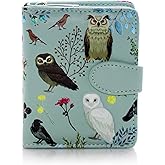 Shag Wear Wild Bird Owl Small Wallet for Women and Teen Girls Vegan Faux Leather 4.5" Mint Green