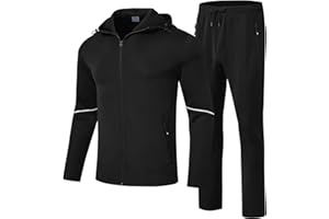 Rdruko Men's Track Sweat Suits 2 Piece Set Sweatsuits Tracksuits Jogging Workout Gym Athletic Suits with Hood
