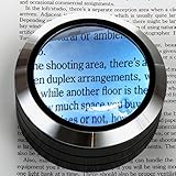 WITHit Lighted Dome Magnifier - Aluminum 3 LED Lighted Reading Magnifier - Black