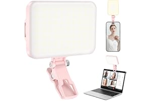 ALTSON 60 LED Portable Selfie Light Video Conference Lighting with Clip & Camera Tripod Adapter Rechargeable 2200mAh CRI 97+, 9 Light Modes for Phone iPhone Webcam Laptop Photo Makeup