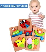 DUDUFLY Wooden Puzzles for Toddlers 1-3 Years Animals Vehicles Gift view 7