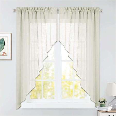 Amazon Com Ryb Home Curtain Tier And Swag Set Privacy Sheer