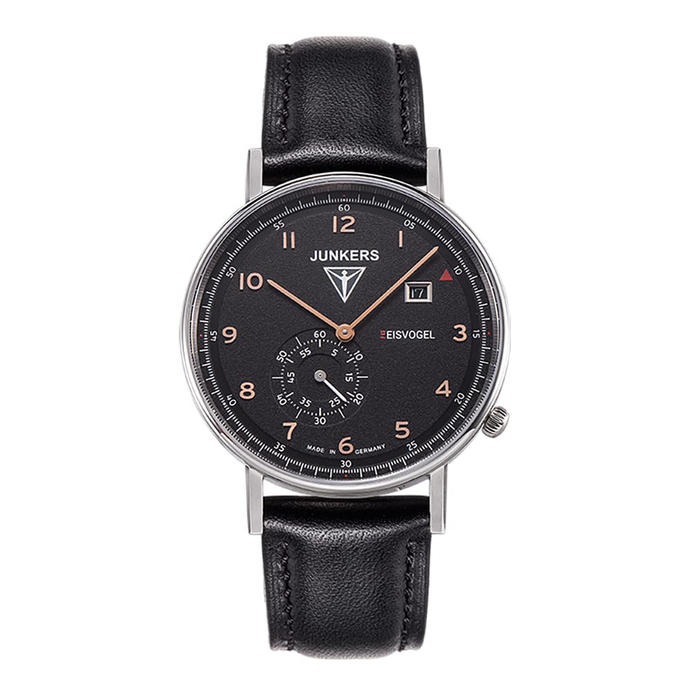 VICTOIA Hyde Men's Watch Quartz Chronograph Fashion Business Luxury Genuine Leather Waterproof Watch for Men (Black/Silver)