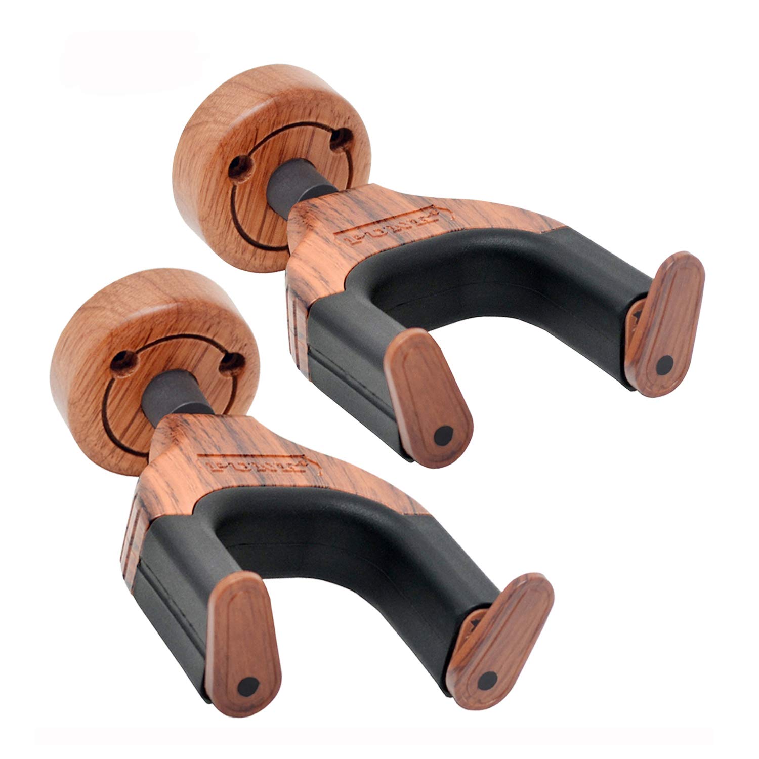 PUNK Guitar Wall Mount Hangers,Guitar Hooks,Holder, Auto Lock Guitar Wall Hanger,for Acoustic,Electric, Classical,Bass Guitar Stand,Guitar Accessories (2Pcs Mahogany)