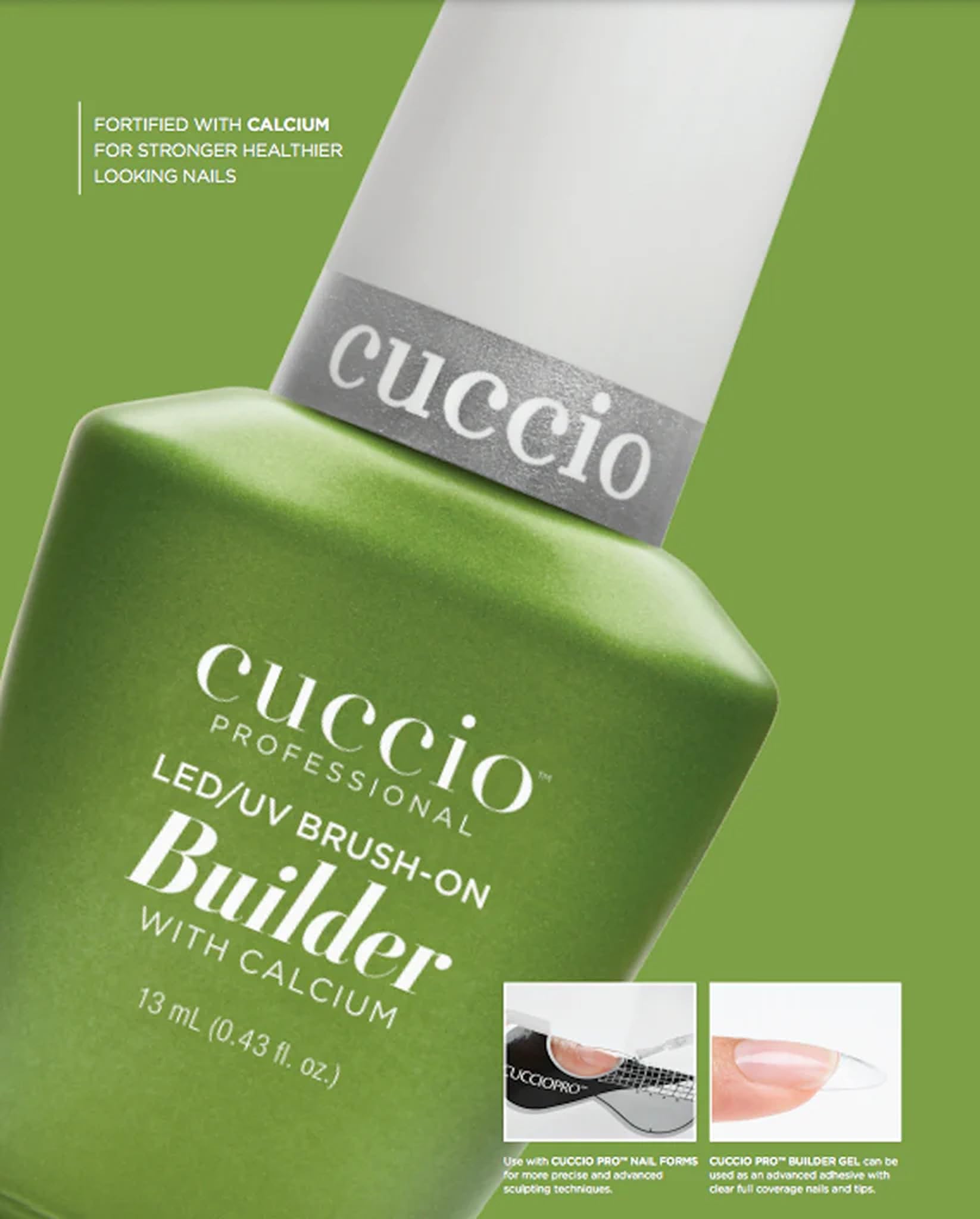 Cuccio Pro Brush-On Builder Gel With Calcium - LED And UV Self-Levelling Lightweight Formula - Soak-Off Gel Product With Strength Of Hard Gel - Chip-Resistant - Clear - 0.43 Oz Nail Polish - Image 2