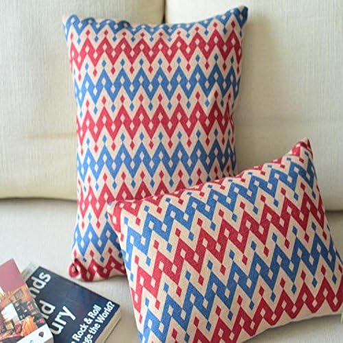 Lumbar Pillow Linen Cushion Car 2pcs/lot American Countryside Minimalist Stripe Pattern Invisible Zipper Design. Removable And Washable