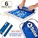 Travel Space Saver Bags (Includes Luggage Tag & Shoe Bag) Roll-Up Compression Storage Bags for Clothes (No Vacuum Needed) Packing Organizers for Travel and Home Storage. By Solse