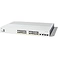 Cisco Catalyst 1300-24P-4X Managed Switch, 24 Port GE, PoE, 4x10GE SFP+, Limited Lifetime Protection (C1300-24P-4X)