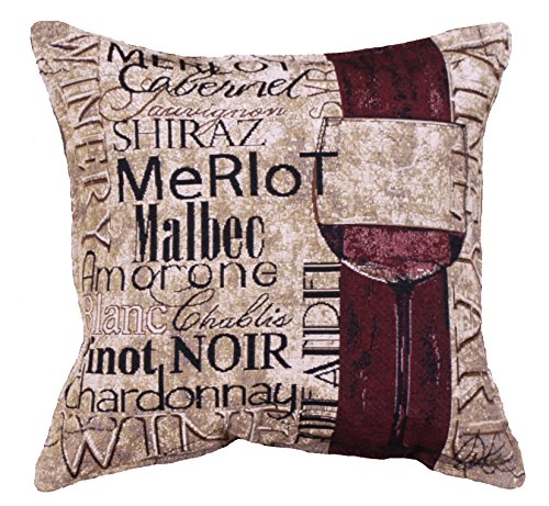 Vineyards & Wineries Wine 17"x17" Decorative Tapestry Toss Pillow Made in the USA