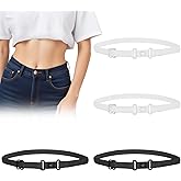 4 Pcs Crop Tuck, Adjustable Belts Crop Top Band Shirt Tuck Band Women Shirt Cropping Bands Elastic Bands Shirts Tie Shirts Cincher Clothing Accessories for Women Change Style Of Tops (Black,White)