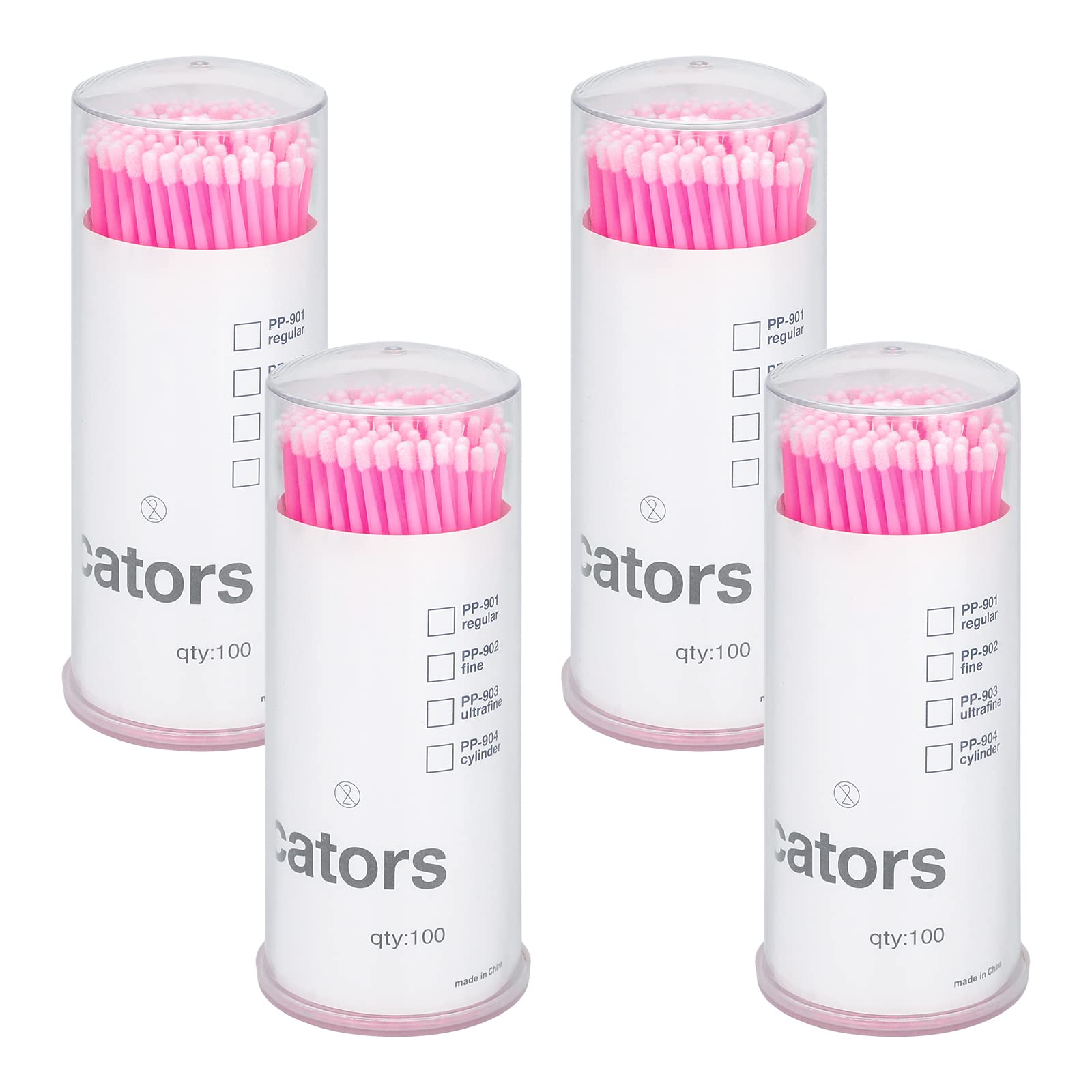 G2PLUS Micro Applicators - 400PCS, Pink, Eyelash Extension Applicators for Eyelashes Extensions & Crafting