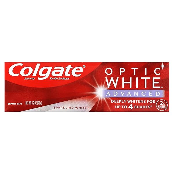 COLGATE OPTIC WHITE ADVANCED TEETH WHITENING TOOTHPASTE, SPARKLING WHITE, 3.2 OZ