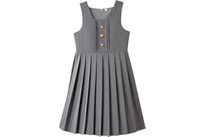LBECLEY Girls Pleated Skirt School Uniform Gingham Jumper Dresses Kids Sleeveless Dress Preppy Clothes