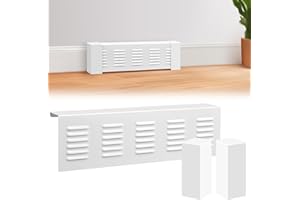 Gandeer 2 Ft Baseboard Heater Cover with Left and Right End Caps White Baseboard Radiator Covers for Bathroom Hydronic System