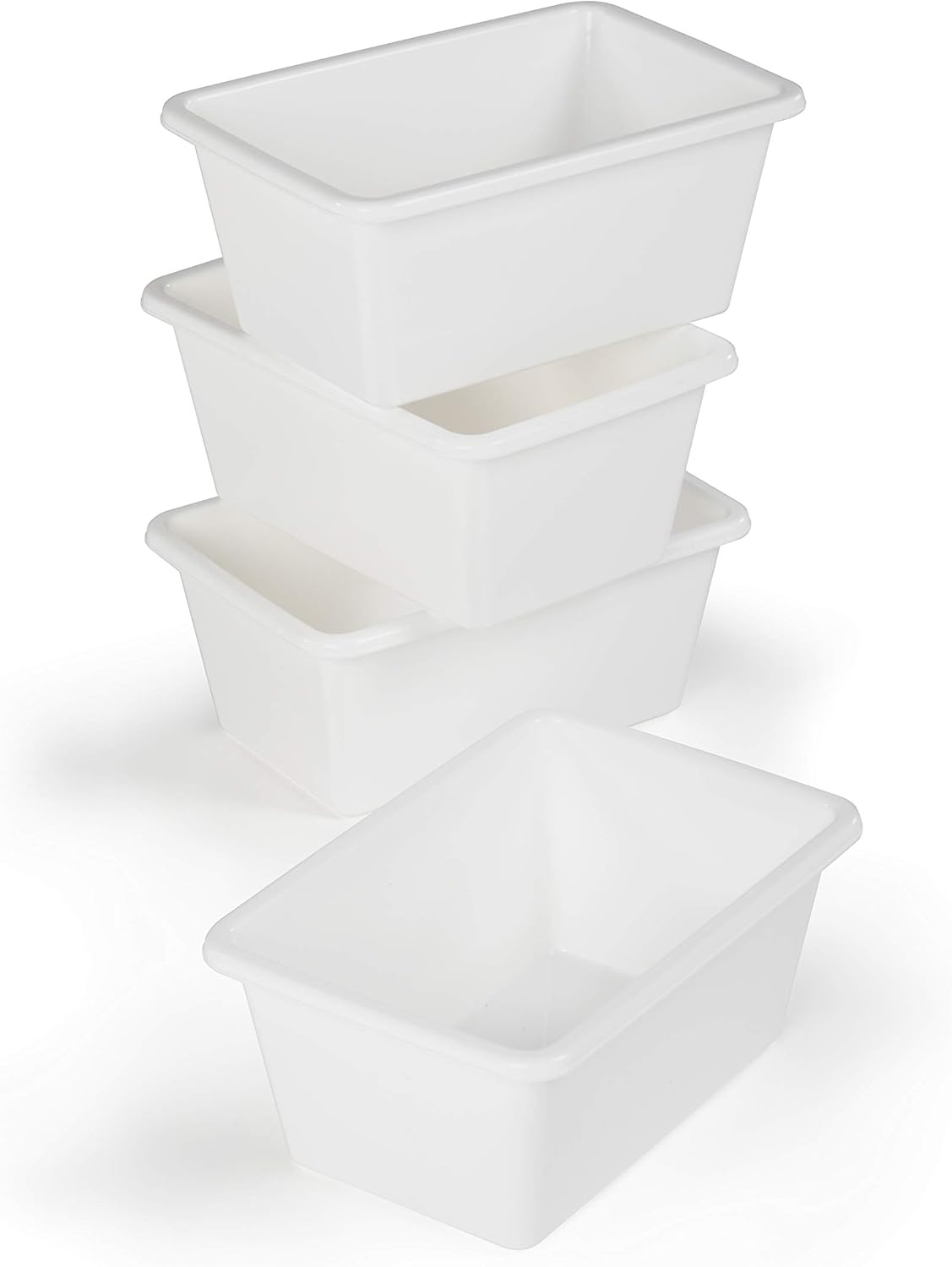 amazon storage baskets on Amazon Com Humble Crew White Small Plastic Storage Bins Set Of 4 Furniture Decor